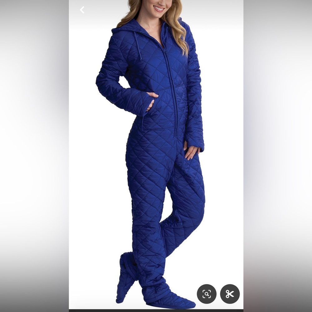 NWT Pajamagram Hoddie Footie quilted fun pj Sz sm women’s college lounge pajama